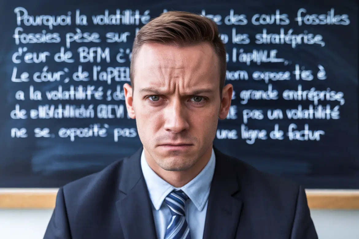 Pourquoi la volatilité des coûts fossiles pèse sur les stratégies d'entreprise: Le cœur de l'appel, selon BFM, c'est la volonté d'être moins exposé à la volatilité des coûts des énergies fossiles. Pour une grande entreprise, cette volatilité ne se limite pas à une ligne de factur - illustration