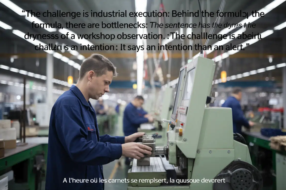 Le défi, c'est l'exécution industrielle: derrière la formule, des goulots d'étranglement: La phrase a la sécheresse d'un constat d'atelier: Le défi, c'est l'exécution industrielle [1]. Elle dit moins une intention qu'une alerte. À l'heure où les carnets se remplissent, la question devient - illustration